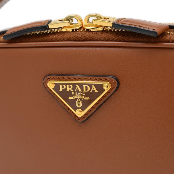 Prada Odette Handbag Shoulder Bag Leather Brown 1BH203 - Picture 3 of 9